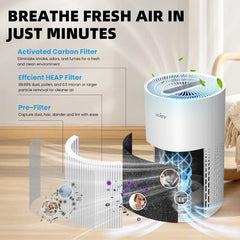 Sejoy Air Purifier H13 True HEPA Filter for Home Allergies